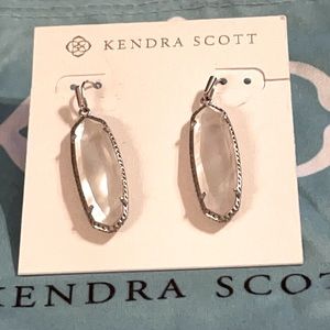 TORY BURCH MOTHER OF PEARL EARRINGS IN SILVER!